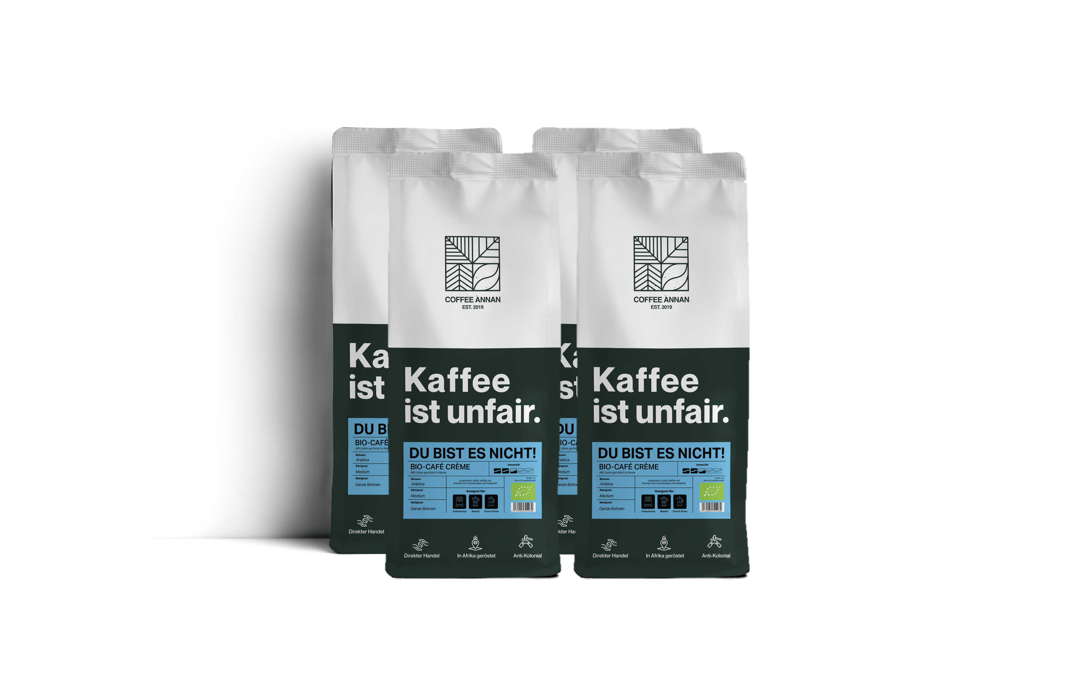Bio-Café Crème Multipack (4x 1000g) - Coffee Annan