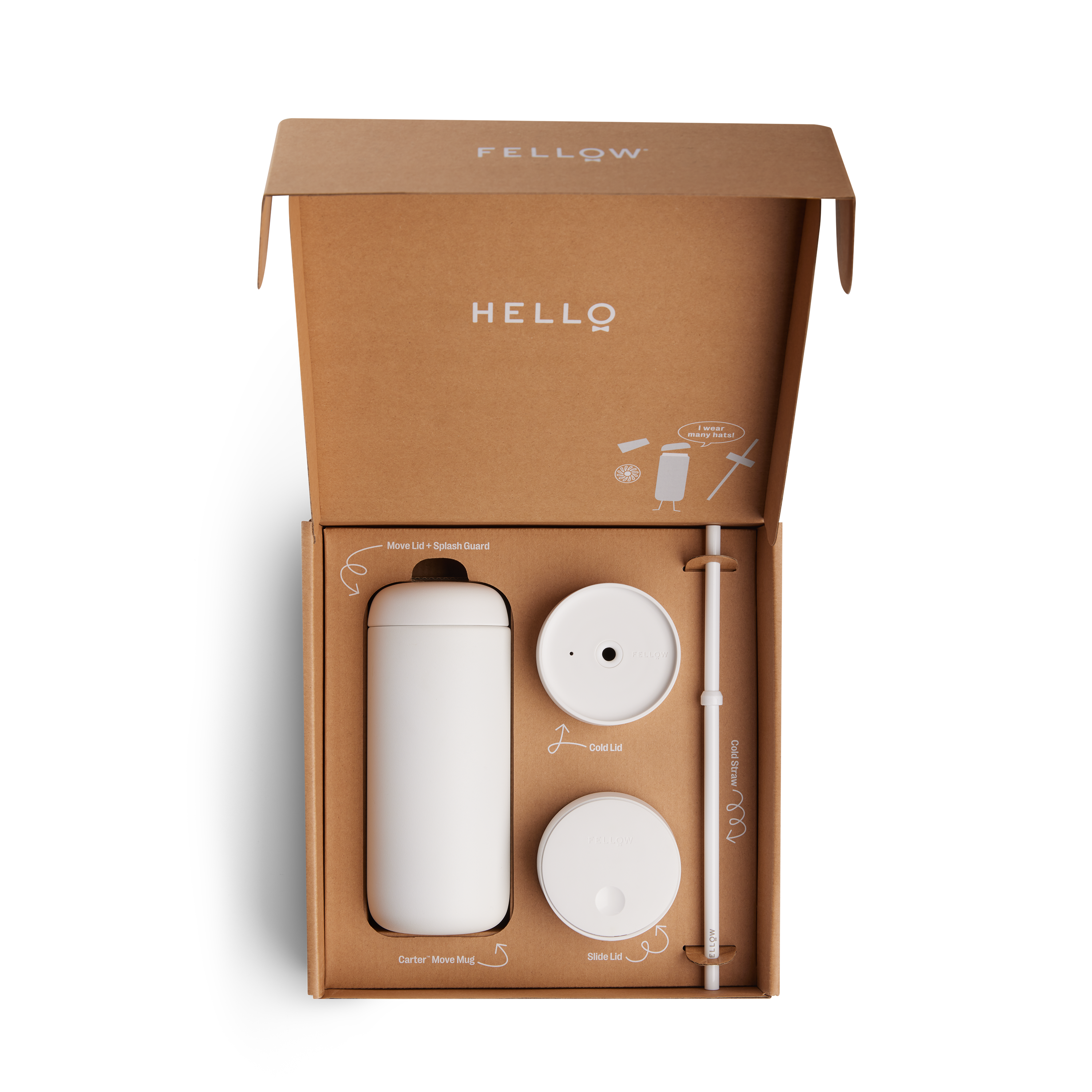 Fellow Carter 3-in-1 Sip System | Thermobecher-Set mit verschiedenen Deckeln - Coffee Annan