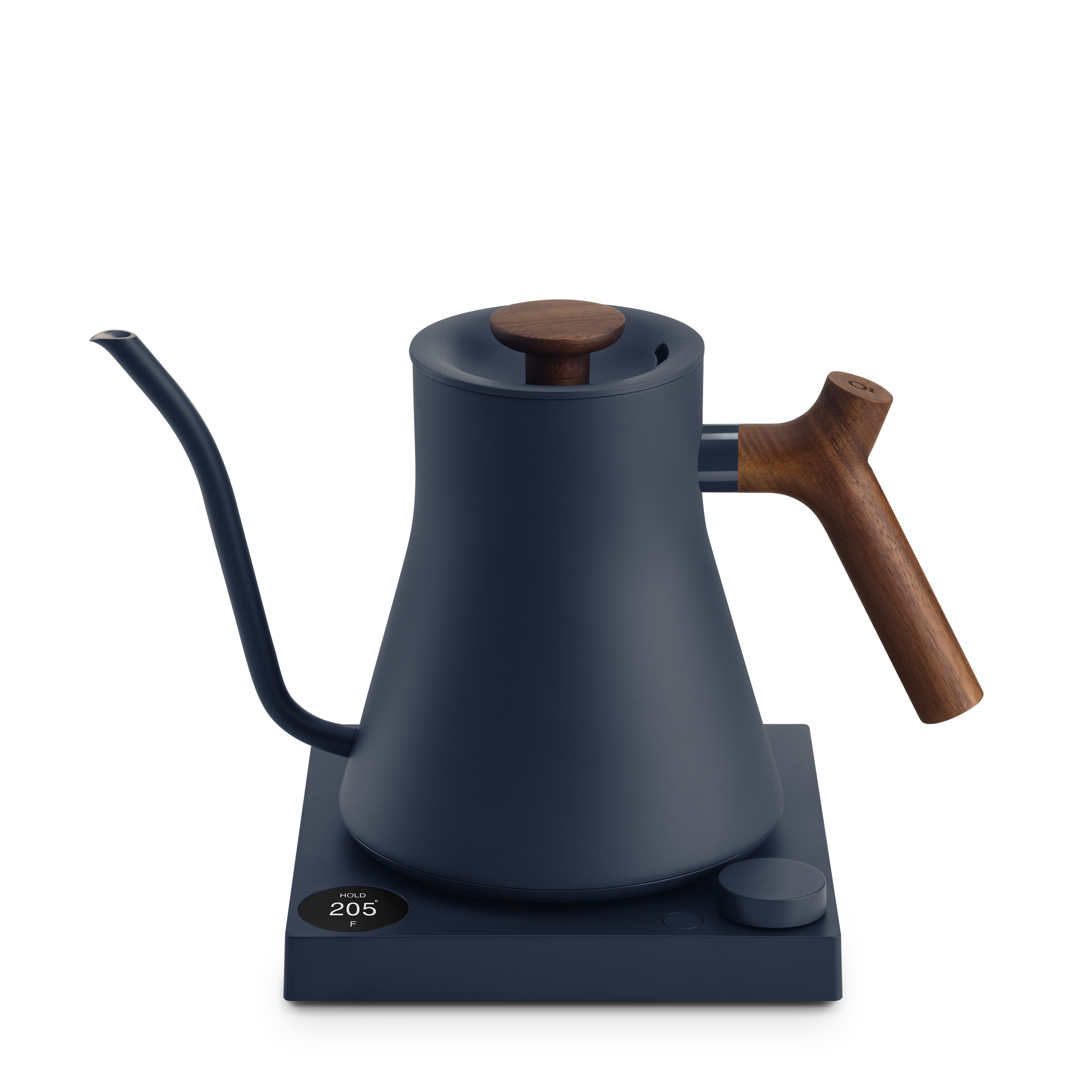 Fellow Stagg EKG Pro Walnut Handle Stone Blue on Base