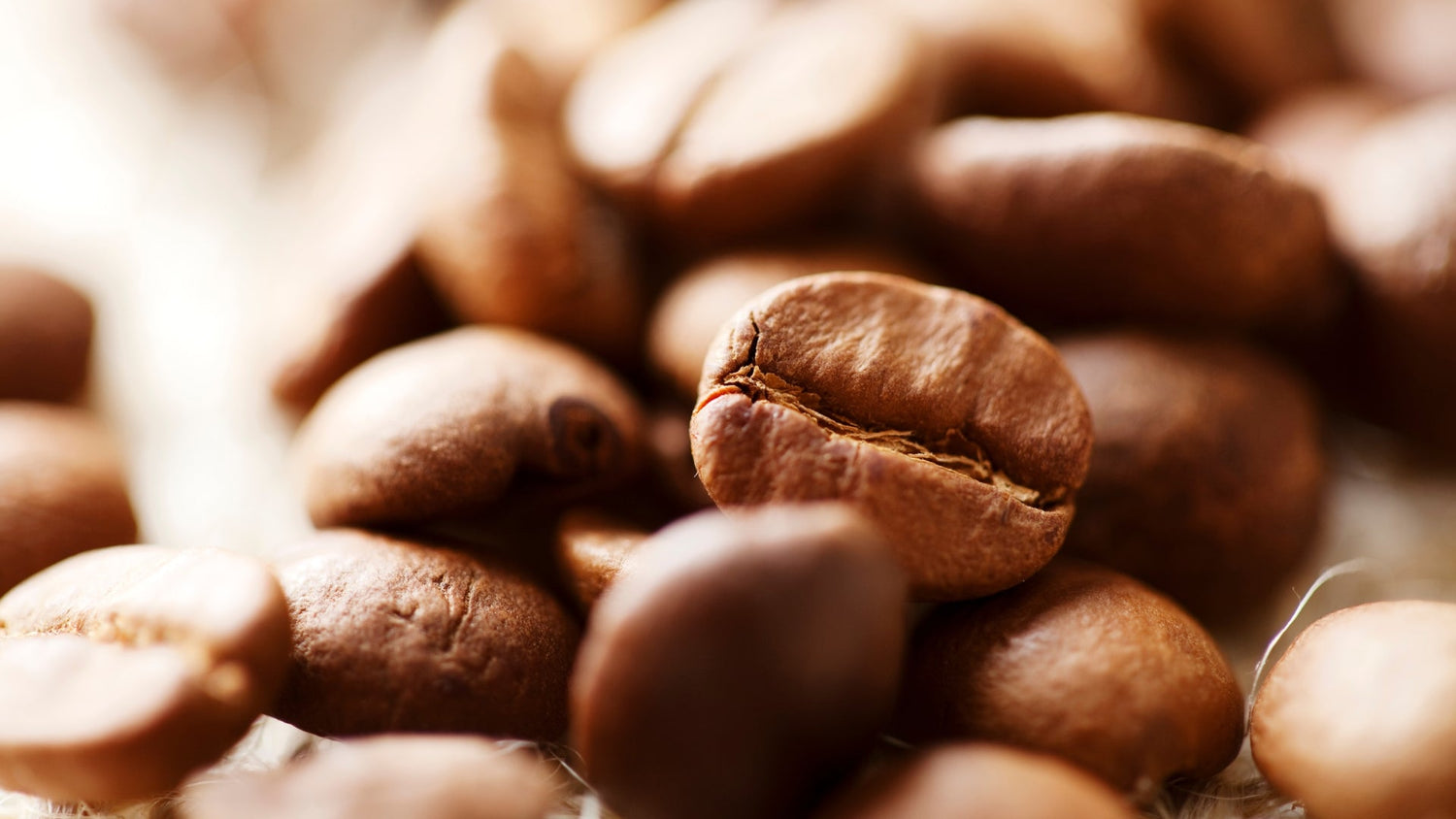 Nahaufnahme gerösteter Kaffeebohnen – Quelle von Mineralstoffen wie Kalium