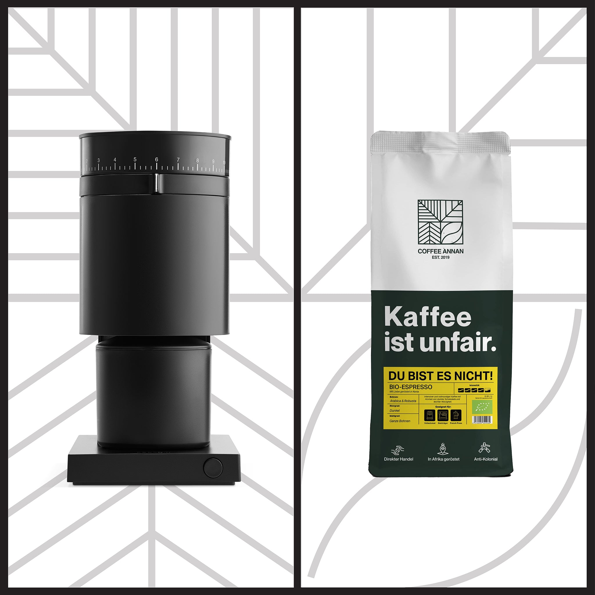 Fellow Opus Allzweck elektrische Kaffeemühle (Matte Black) & BIO-Espresso